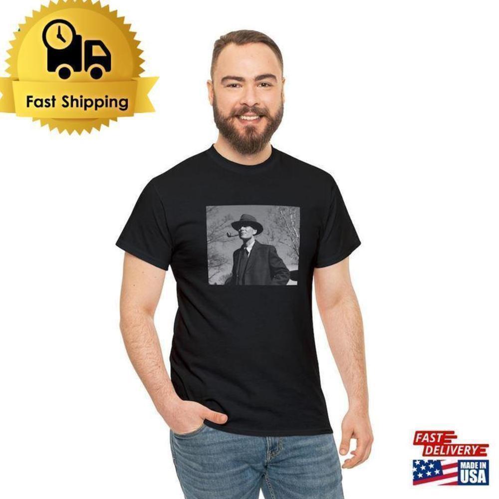 Oppenheimer Movie Black White Minimalist Atomic Graphic T-Shirt